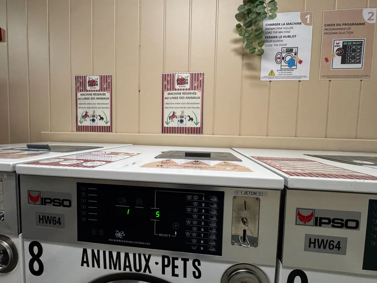 Machine réservée au linge des animaux chez POP'n WASH Wavre