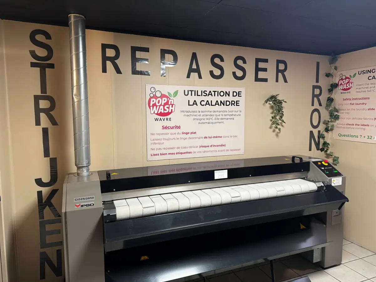 Calandre professionnelle grande largeur POP'n WASH Wavre